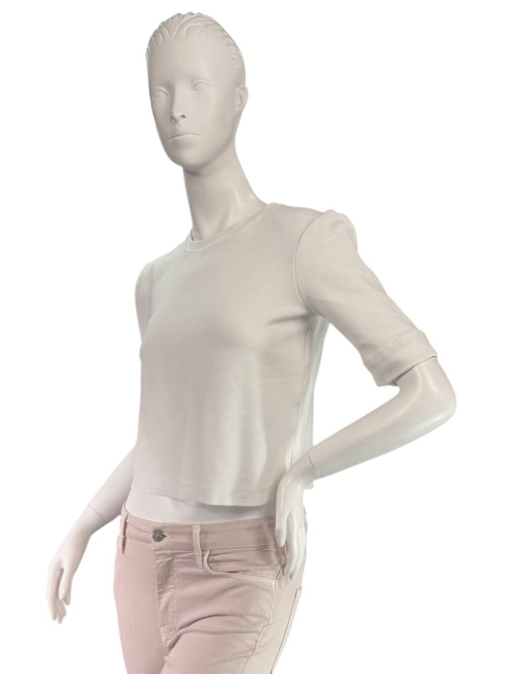 Tiger of Sweden NODA Women's White Pique Cropped T-Shirt Top $209 Size XS